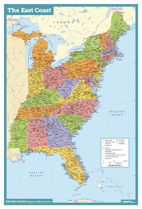 Training and certification options for MAP Map of East Coast USA